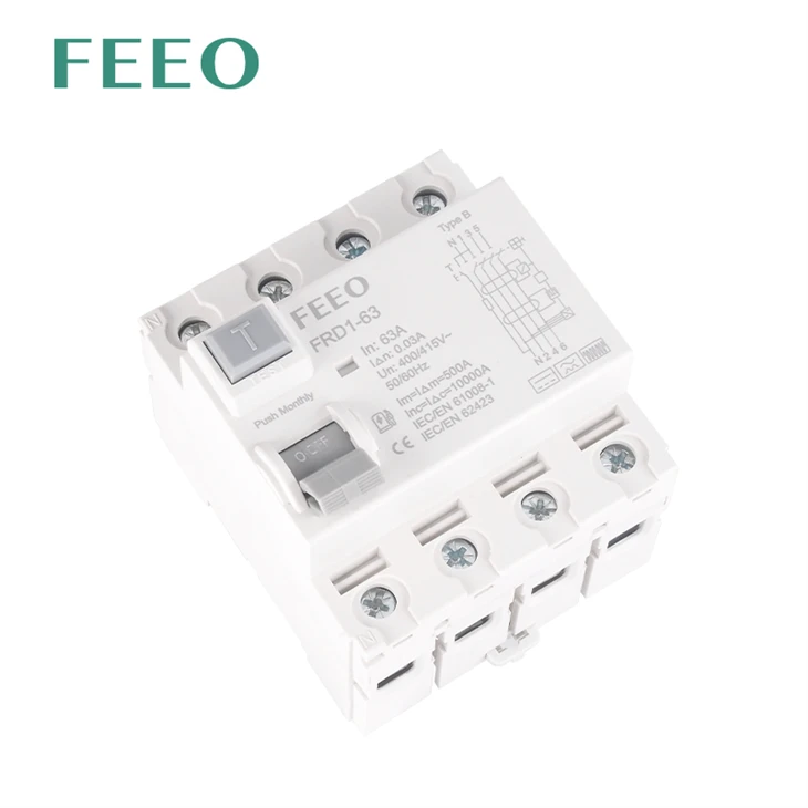 63A 4P Residual Current Circuit Breaker RCCB RCD 10KA